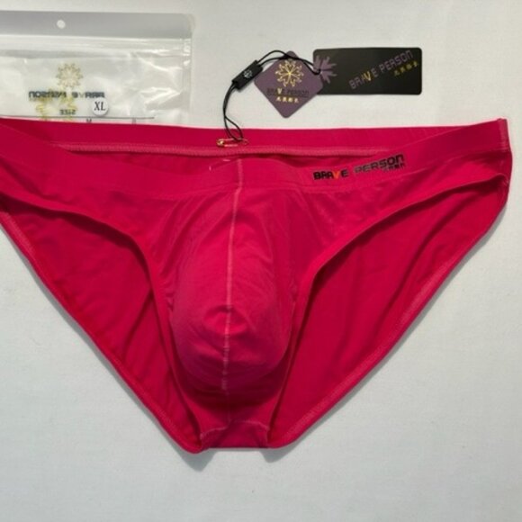 Brave Person  Swim Bikini Brief - Rose Pink -  Contoured Pouch - Picture 5 of 13